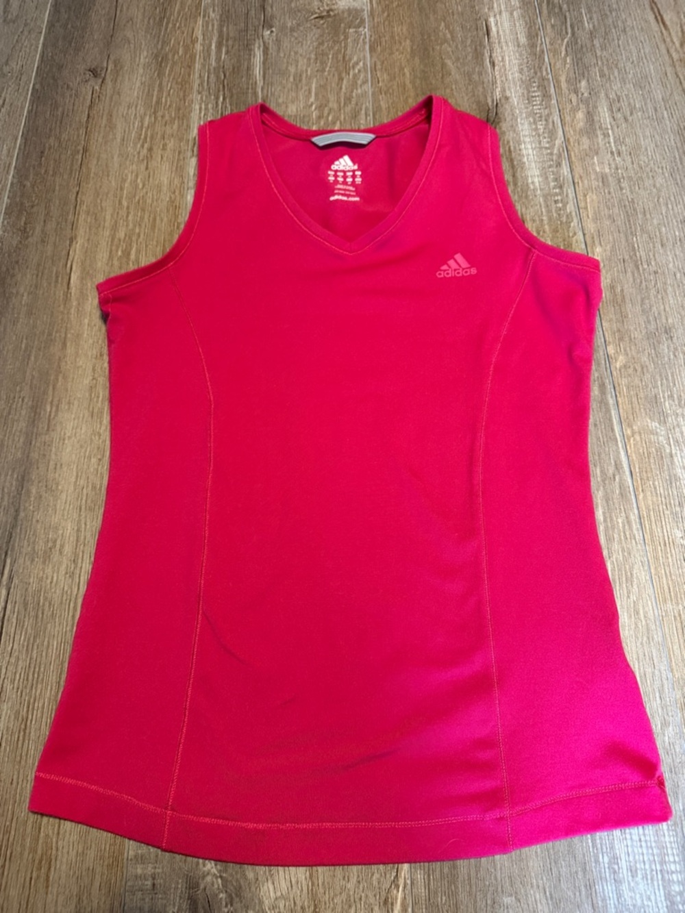 adidas Pink V-Neck Athletic Tank Top